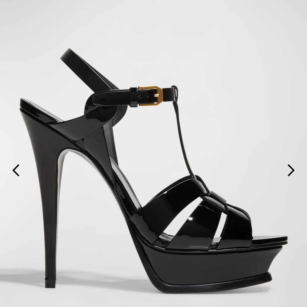 Authentic Saint Laurent Tribute Patent Platform. Size 38 women’s  in black